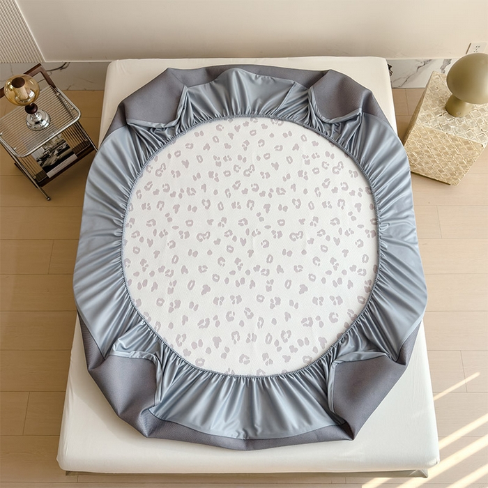 91家纺网 家纺一手货源 找家纺 几禾 2026春夏新款豹纹刺绣凉席空调软席凉席席子 小熊豹豹-浅粉 床笠款