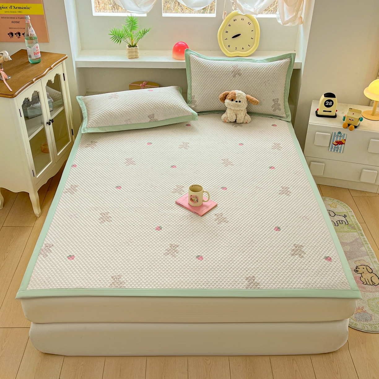 91家纺网 家纺一手货源 找家纺 （总）大元 2026春夏新款治愈系数码印花冰豆豆凉席席子