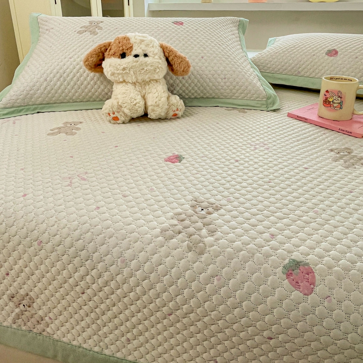 91家纺网 家纺一手货源 找家纺 （总）大元 2026春夏新款治愈系数码印花冰豆豆凉席席子