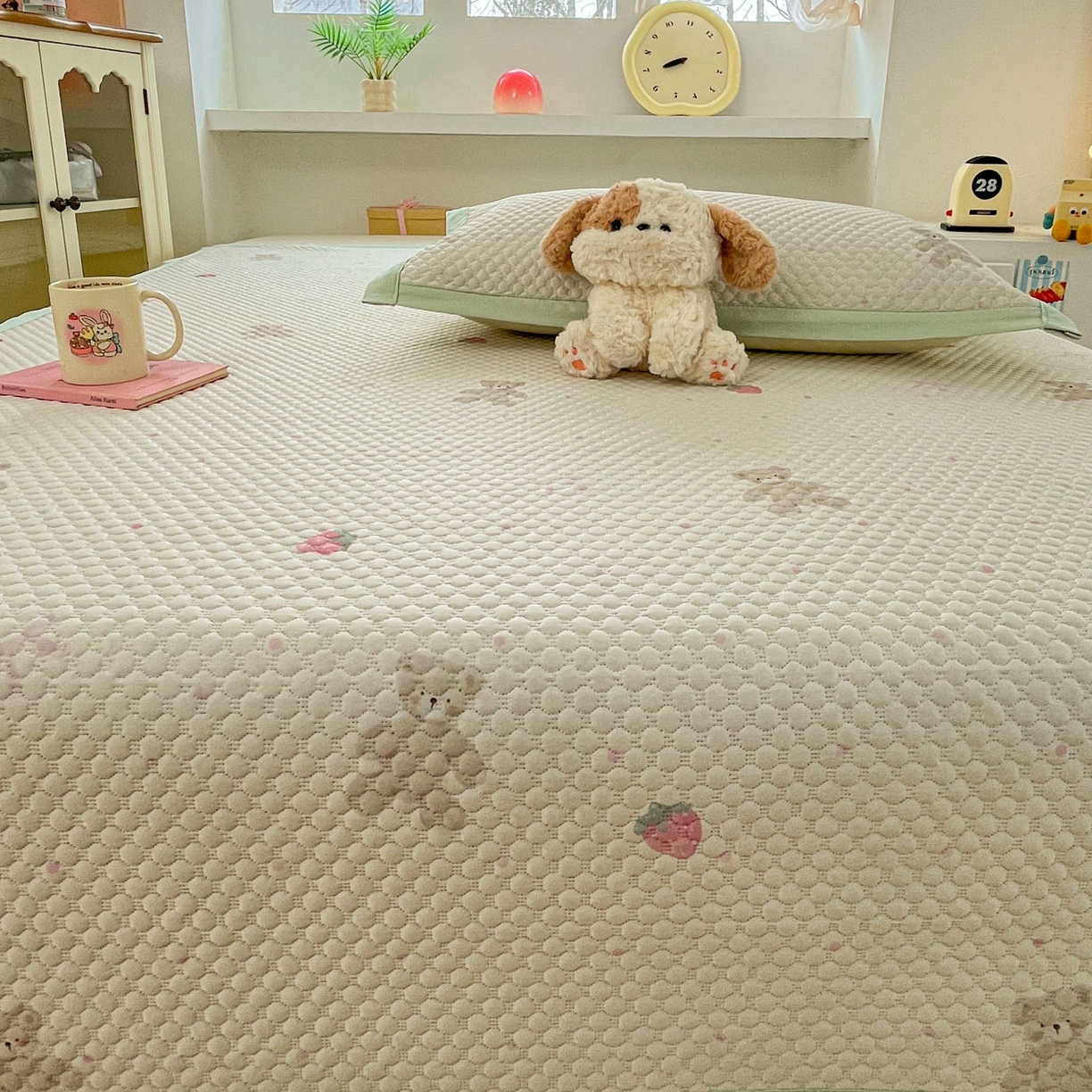 91家纺网 家纺一手货源 找家纺 （总）大元 2026春夏新款治愈系数码印花冰豆豆凉席席子