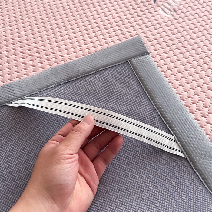 91家纺网 家纺一手货源 找家纺 人人爱家纺 2026新款冰豆豆刺绣软凉席 富士山-粉