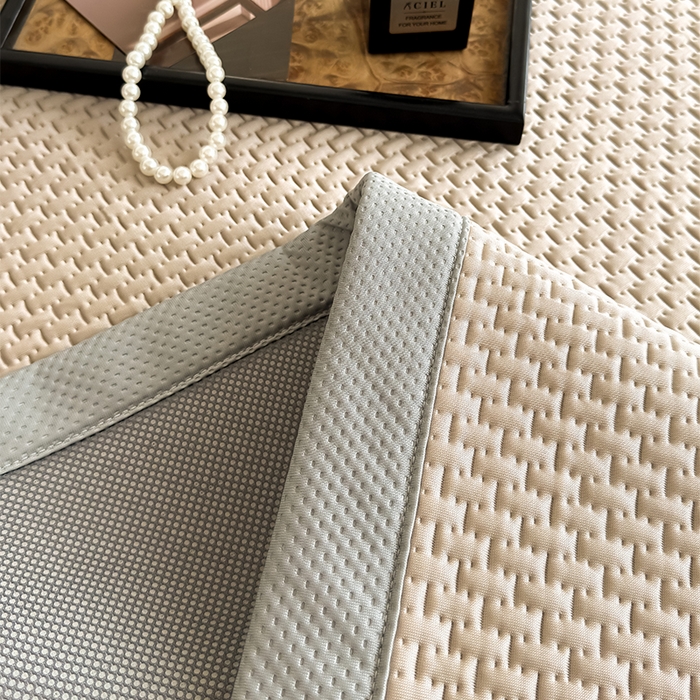 91家纺网 家纺一手货源 找家纺 人人爱家纺 2026新款冰豆豆刺绣软凉席 富士山-咖