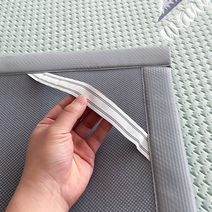 91家纺网 家纺一手货源 找家纺 人人爱家纺 2026新款冰豆豆刺绣软凉席 富士山-抹茶绿