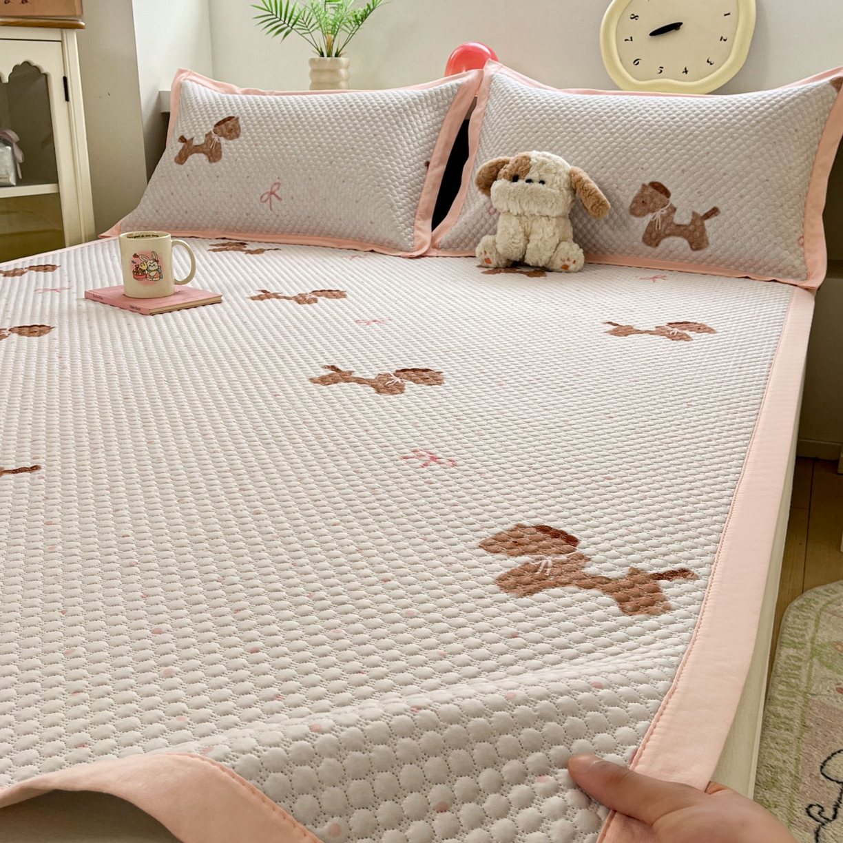 91家纺网 家纺一手货源 找家纺 （总）大元 2026春夏新款治愈系数码印花冰豆豆凉席席子