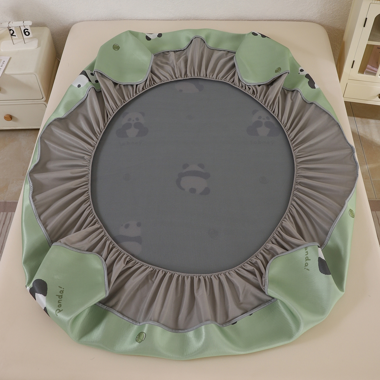 91家纺网 家纺一手货源 找家纺 小萌虎 2026新款碳光冰丝凉席床笠款拍法二 大熊猫