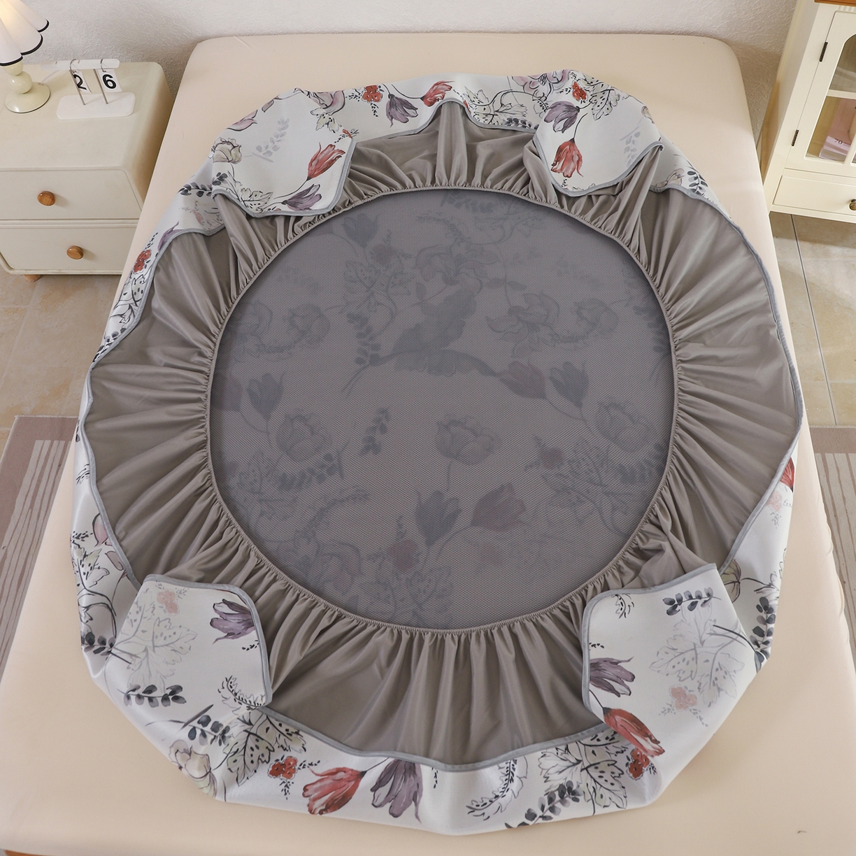 91家纺网 家纺一手货源 找家纺 小萌虎 2026新款碳光冰丝凉席床笠款拍法二 密语