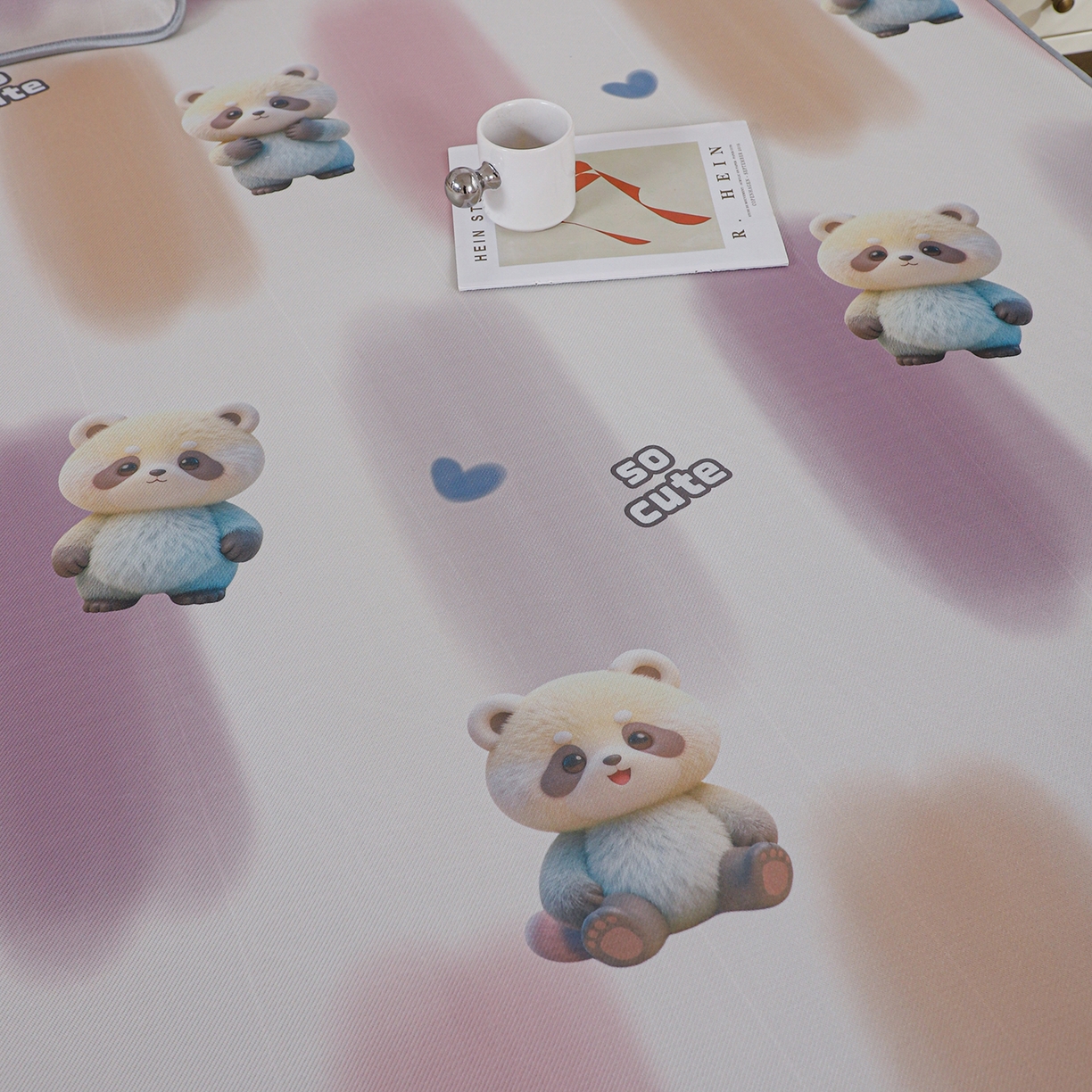 91家纺网 家纺一手货源 找家纺 小萌虎 2026新款碳光冰丝凉席床笠款拍法二 小熊猫