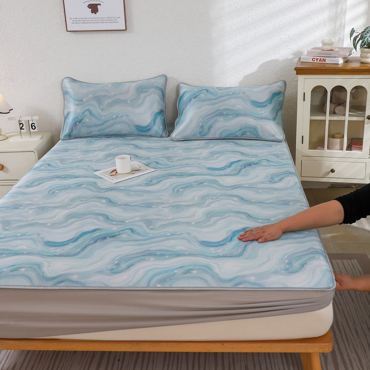 小萌虎 2026新款碳光冰丝凉席床笠款拍法二 星空