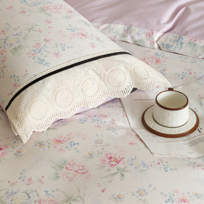 91家纺网 家纺一手货源 找家纺 （总）卡姿家纺 全棉小法式镂空棉布花边款第一季四件套