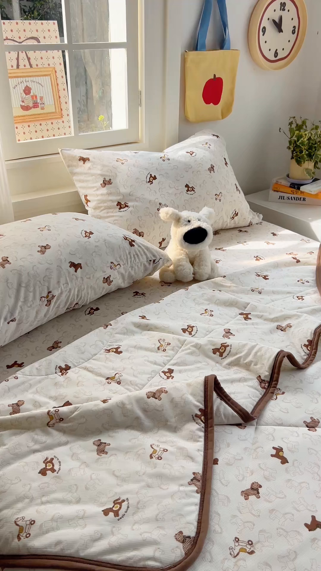 91家纺网 家纺一手货源 找家纺 希诺家居 2026新款冰肤格凉感夏被夏凉被空调被床笠四件套小冰格空调被 复古小马