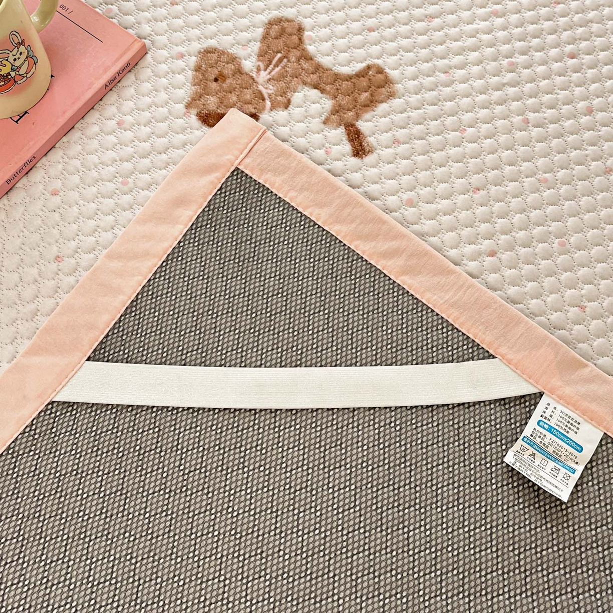 91家纺网 家纺一手货源 找家纺 大元 2026春夏新款治愈系数码印花冰豆豆凉席席子 治愈-木马粉