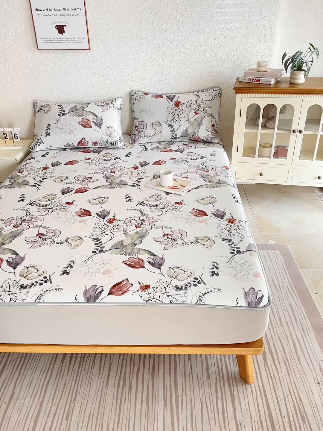 91家纺网 家纺一手货源 找家纺 小萌虎 2026新款碳光冰丝凉席床笠款拍法二 密语