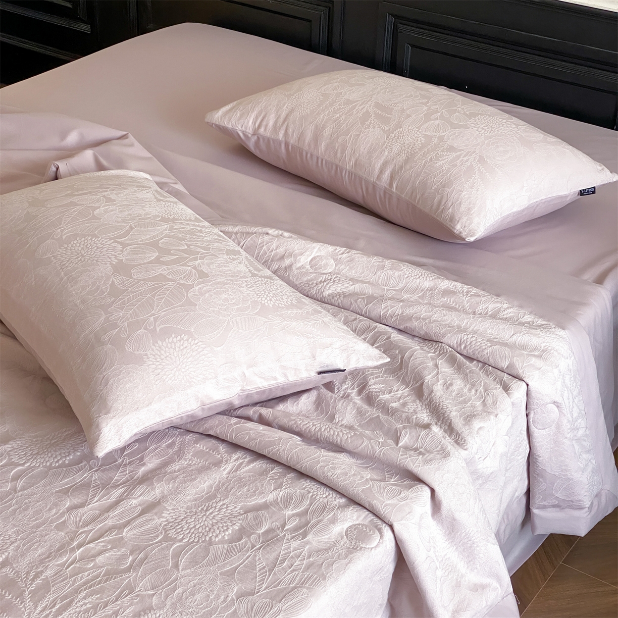 91家纺网 家纺一手货源 找家纺 宜代光年 2026新款60S全棉厚织提花夏被夏凉被空调被 夏被-白棠-浅紫