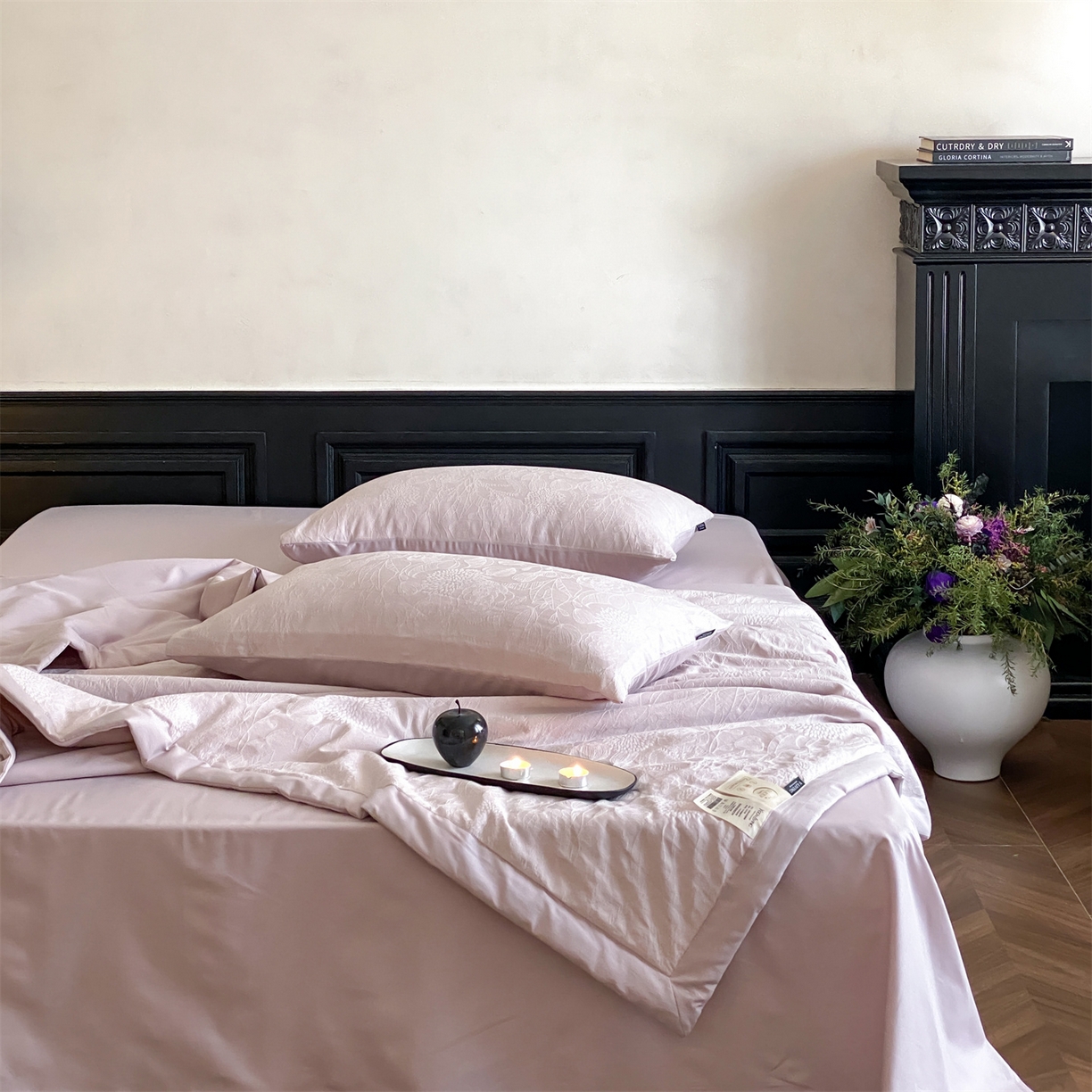 91家纺网 家纺一手货源 找家纺 宜代光年 2026新款60S全棉厚织提花夏被夏凉被空调被 夏被-白棠-浅紫