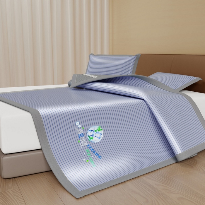 91家纺网 家纺一手货源 找家纺 人人爱家纺 2026新款A类双面冰丝凉席 遇见冰薄-蓝