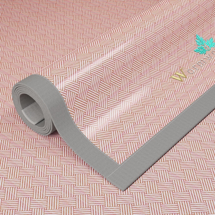 91家纺网 家纺一手货源 找家纺 人人爱家纺 2026新款A类双面冰丝凉席 饼干花-粉