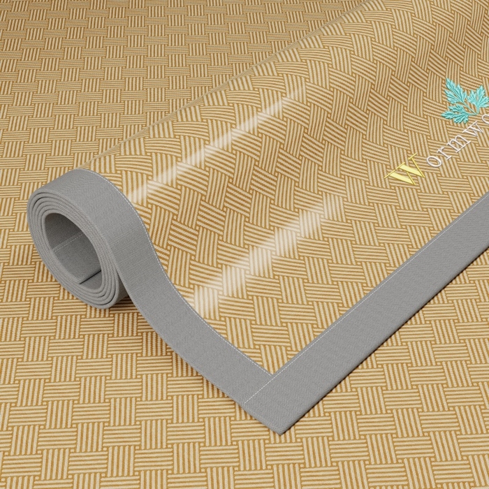 91家纺网 家纺一手货源 找家纺 人人爱家纺 2026新款A类双面冰丝凉席 饼干花-咖色