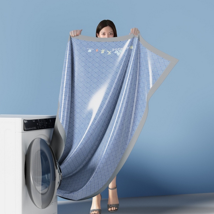 91家纺网 家纺一手货源 找家纺 人人爱家纺 2026新款A类双面冰丝凉席 饼干花-蓝