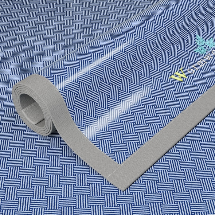 91家纺网 家纺一手货源 找家纺 人人爱家纺 2026新款A类双面冰丝凉席 饼干花-蓝