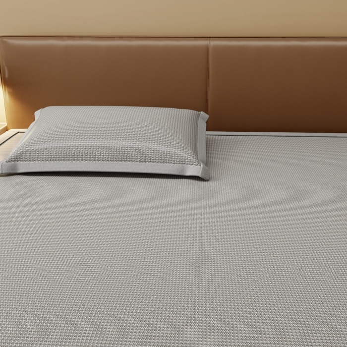 91家纺网 家纺一手货源 找家纺 人人爱家纺 2026新款A类双面冰丝凉席 千鸟格-灰