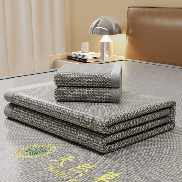 91家纺网 家纺一手货源 找家纺 人人爱家纺 2026新款A类双面冰丝凉席 千鸟格-灰