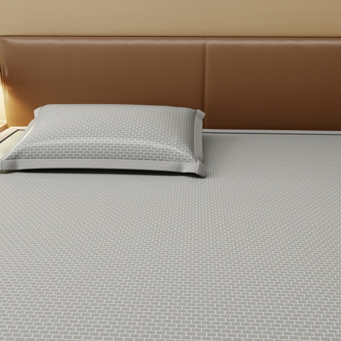 91家纺网 家纺一手货源 找家纺 人人爱家纺 2026新款A类双面冰丝凉席 清新小花-灰