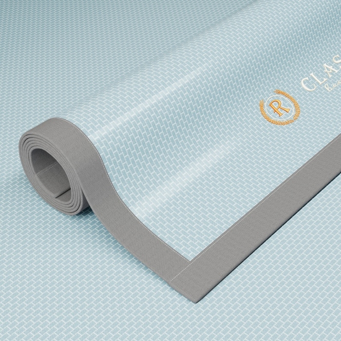 91家纺网 家纺一手货源 找家纺 人人爱家纺 2026新款A类双面冰丝凉席 清新小花-蓝