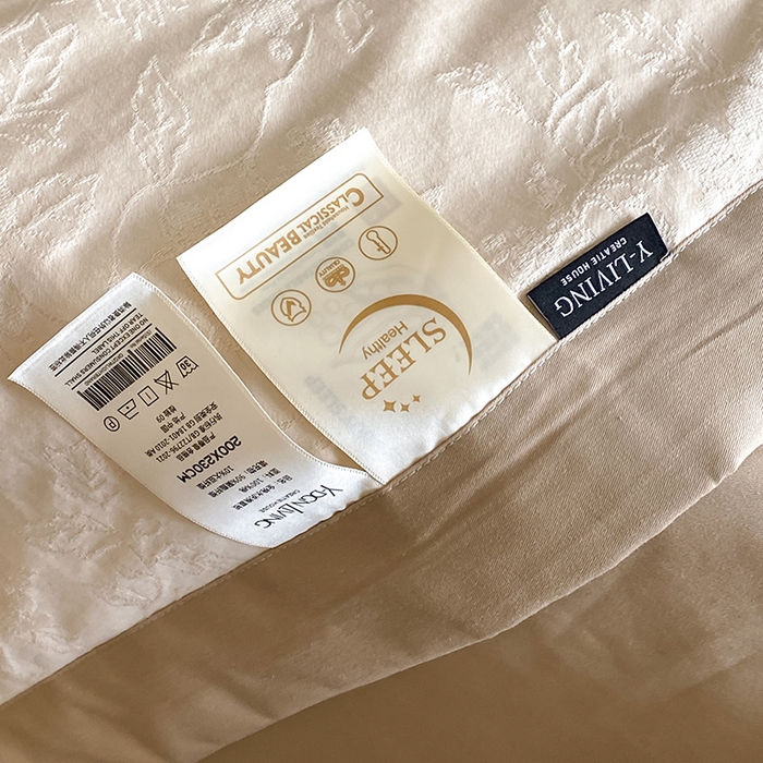 91家纺网 家纺一手货源 找家纺 宜代光年 2026新款60S全棉厚织提花夏被夏凉被空调被 夏被-翩然-奶白