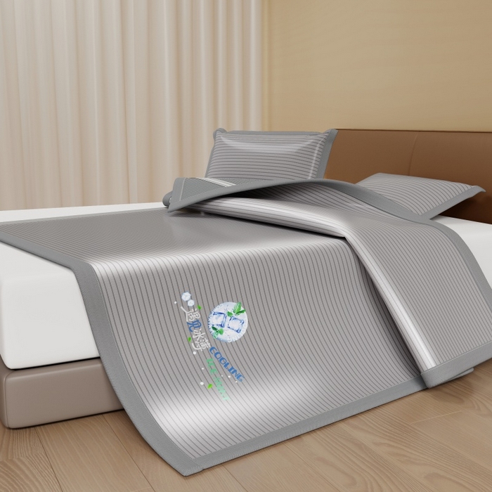 91家纺网 家纺一手货源 找家纺 人人爱家纺 2026新款A类双面冰丝凉席 遇见冰薄-灰