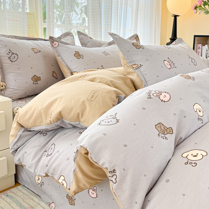 91家纺网 家纺一手货源 找家纺 （总）好亿来家纺 2026新款全棉纯棉印花小清新四件套