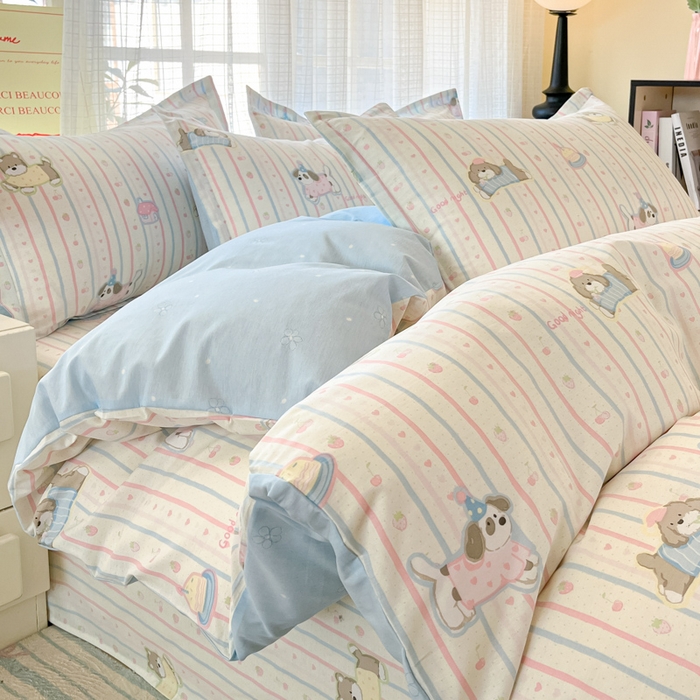 91家纺网 家纺一手货源 找家纺 （总）好亿来家纺 2026新款全棉纯棉印花小清新四件套