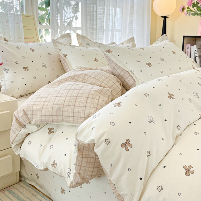 91家纺网 家纺一手货源 找家纺 （总）好亿来家纺 2026新款全棉纯棉印花小清新四件套