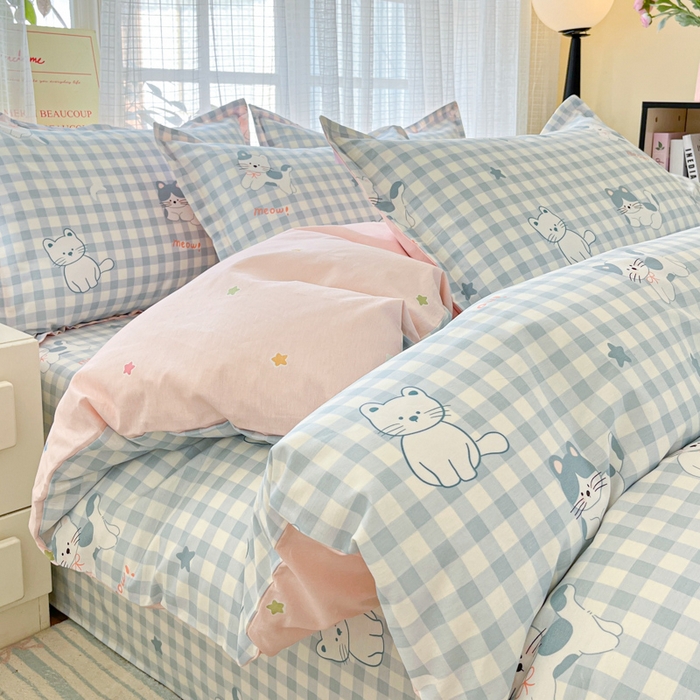 91家纺网 家纺一手货源 找家纺 （总）好亿来家纺 2026新款全棉纯棉印花小清新四件套