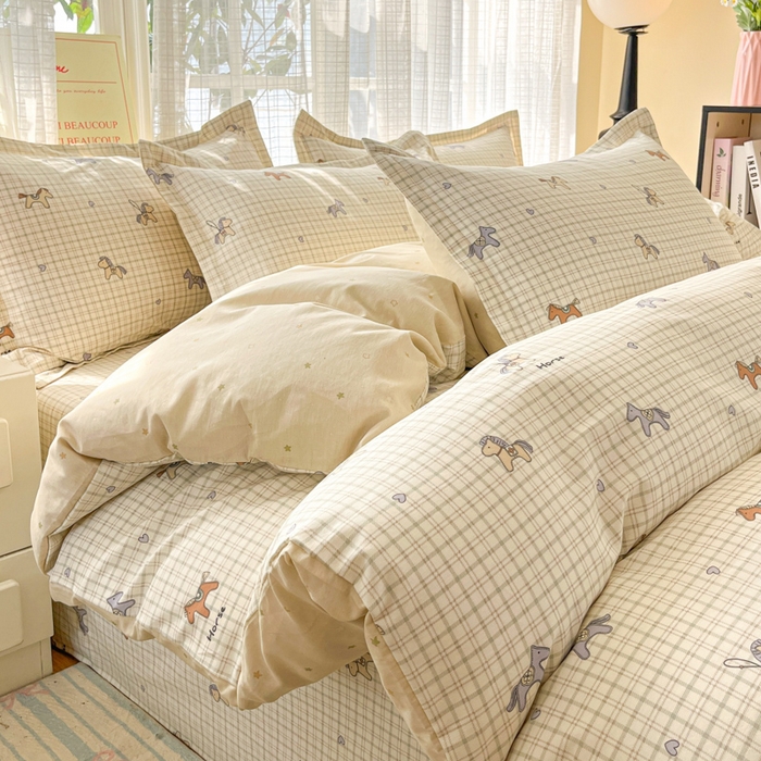 91家纺网 家纺一手货源 找家纺 （总）好亿来家纺 2026新款全棉纯棉印花小清新四件套