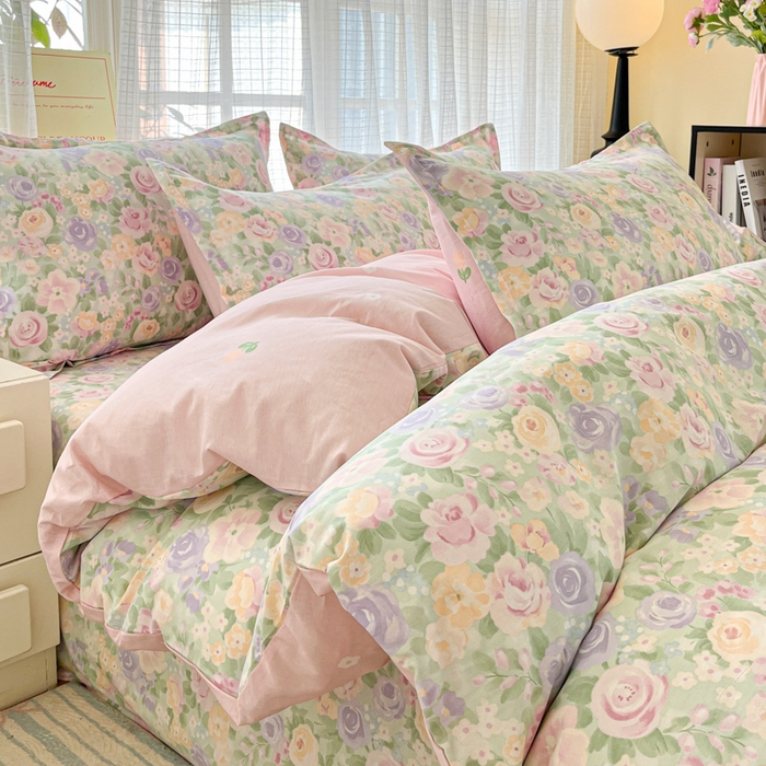 91家纺网 家纺一手货源 找家纺 （总）好亿来家纺 2026新款全棉纯棉印花小清新四件套