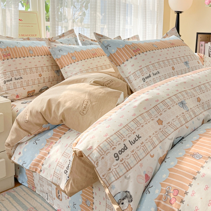 91家纺网 家纺一手货源 找家纺 （总）好亿来家纺 2026新款全棉纯棉印花小清新四件套