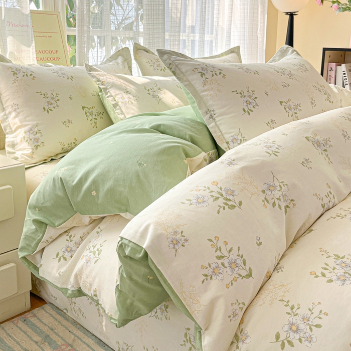 91家纺网 家纺一手货源 找家纺 （总）好亿来家纺 2026新款全棉纯棉印花小清新四件套