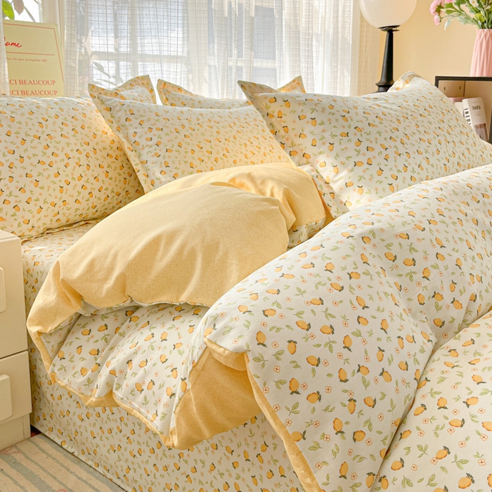 91家纺网 家纺一手货源 找家纺 （总）好亿来家纺 2026新款全棉纯棉印花小清新四件套