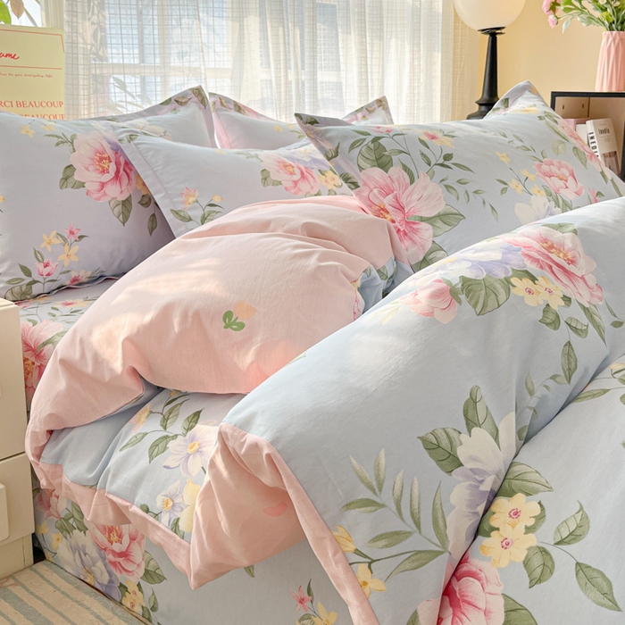 91家纺网 家纺一手货源 找家纺 （总）好亿来家纺 2026新款全棉纯棉印花小清新四件套