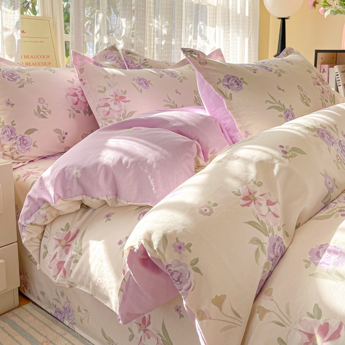 91家纺网 家纺一手货源 找家纺 （总）好亿来家纺 2026新款全棉纯棉印花小清新四件套