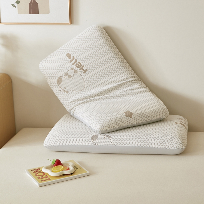 91家纺网 家纺一手货源 找家纺 翎盈家纺 2026新款春夏冰豆豆深睡枕专用枕套面包记忆枕枕头套 卡皮巴拉咖