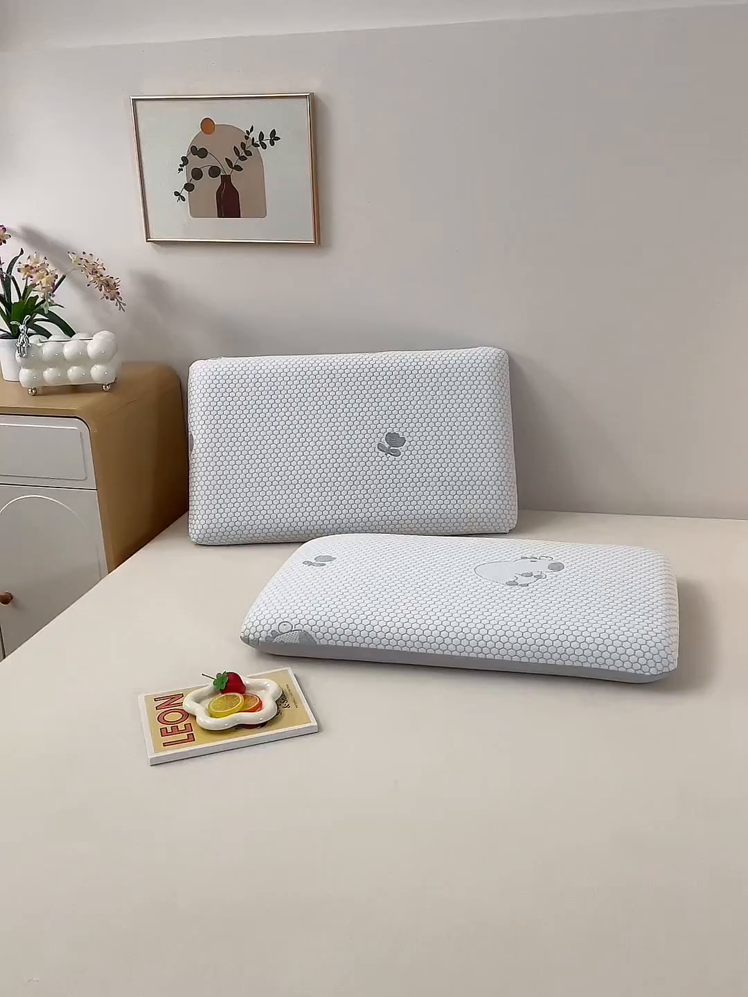 91家纺网 家纺一手货源 找家纺 翎盈家纺 2026新款春夏冰豆豆深睡枕专用枕套面包记忆枕枕头套 卡皮巴拉咖