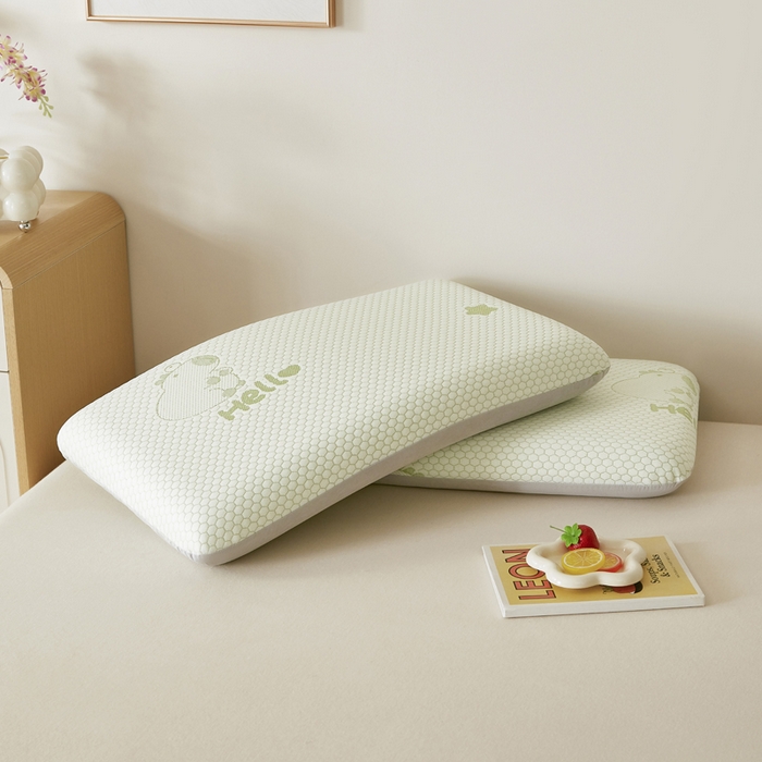 91家纺网 家纺一手货源 找家纺 翎盈家纺 2026新款春夏冰豆豆深睡枕专用枕套面包记忆枕枕头套 卡皮巴拉绿