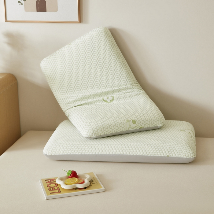 91家纺网 家纺一手货源 找家纺 翎盈家纺 2026新款春夏冰豆豆深睡枕专用枕套面包记忆枕枕头套 小熊绿