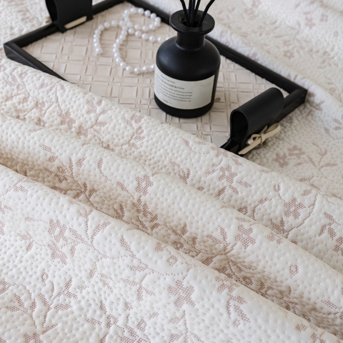 91家纺网 家纺一手货源 找家纺 （总）野合家纺 2026新款韩式小碎花凉感超柔双面提花冰豆席凉席席子