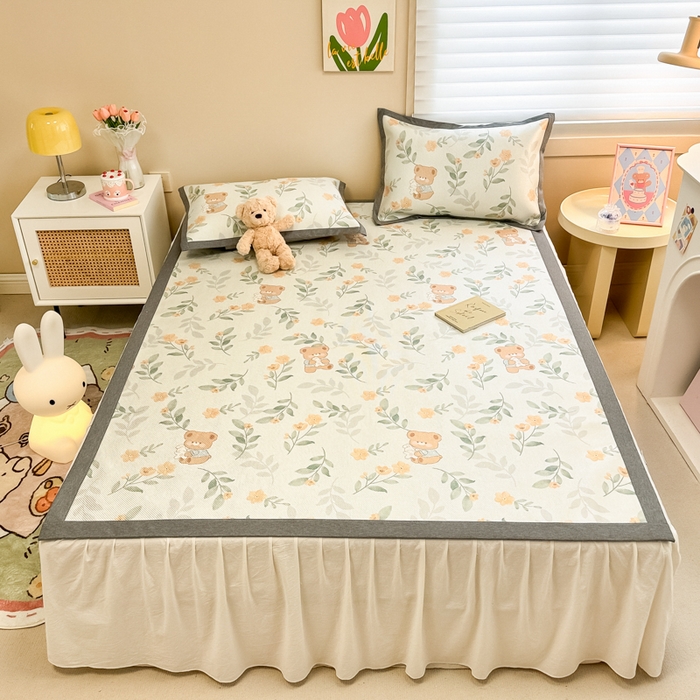 91家纺网 家纺一手货源 找家纺 （总）沐慕 2026新款高克重600D冰丝印花冰藤席