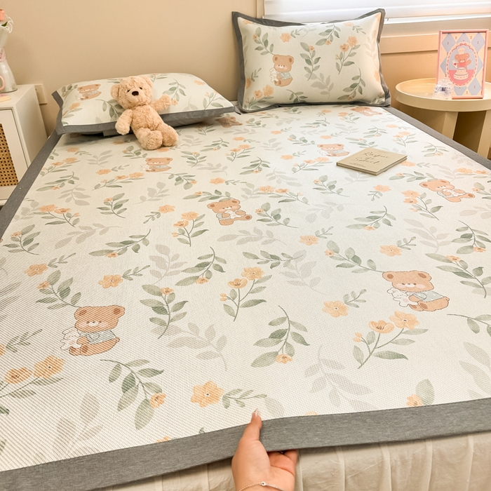 91家纺网 家纺一手货源 找家纺 （总）沐慕 2026新款高克重600D冰丝印花冰藤席