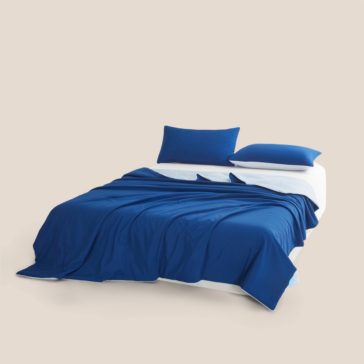 91家纺网 家纺一手货源 找家纺 景眠 2026新款华夫格凉感夏被 华夫格-海洋蓝