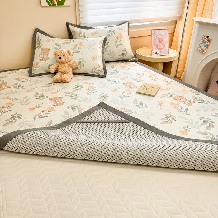 91家纺网 家纺一手货源 找家纺 （总）沐慕 2026新款高克重600D冰丝印花冰藤席