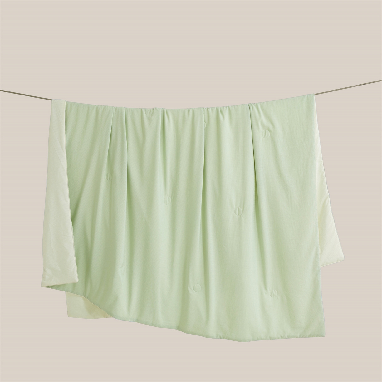 91家纺网 家纺一手货源 找家纺 景眠 2026新款华夫格凉感夏被 华夫格-青果绿